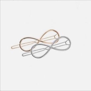 Infinity Loop Gold Tone Hair Barrettes Set of 2